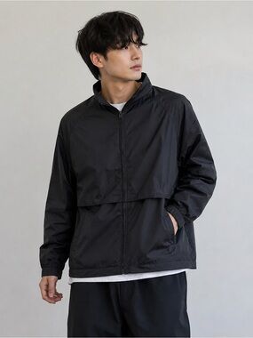 Pacific Trail Black Lightweight Windbreaker Jacket Minimalist Streetwear